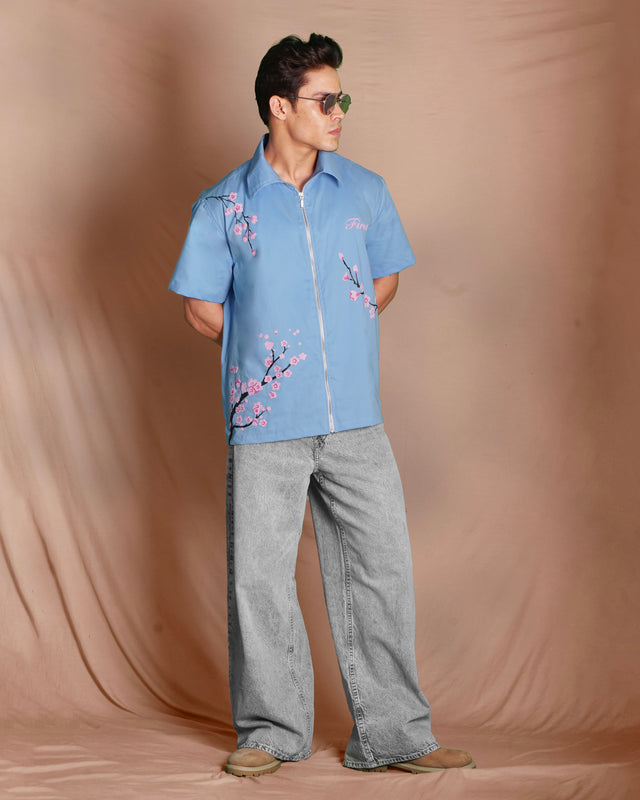 FIRST BLOSSOM DUSTY BLUE SHIRT