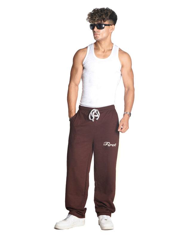 BROWN SIDE STRIPE SWEATPANTS