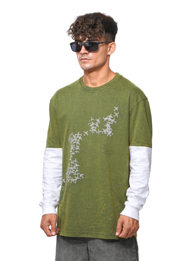 FIRVT FORCE FULL SLEEVE T-SHIRT GREEN