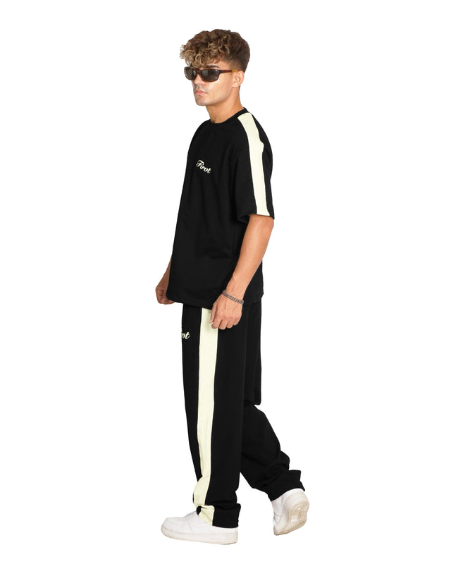 BLACK SIDE STRIPE T-SHIRT