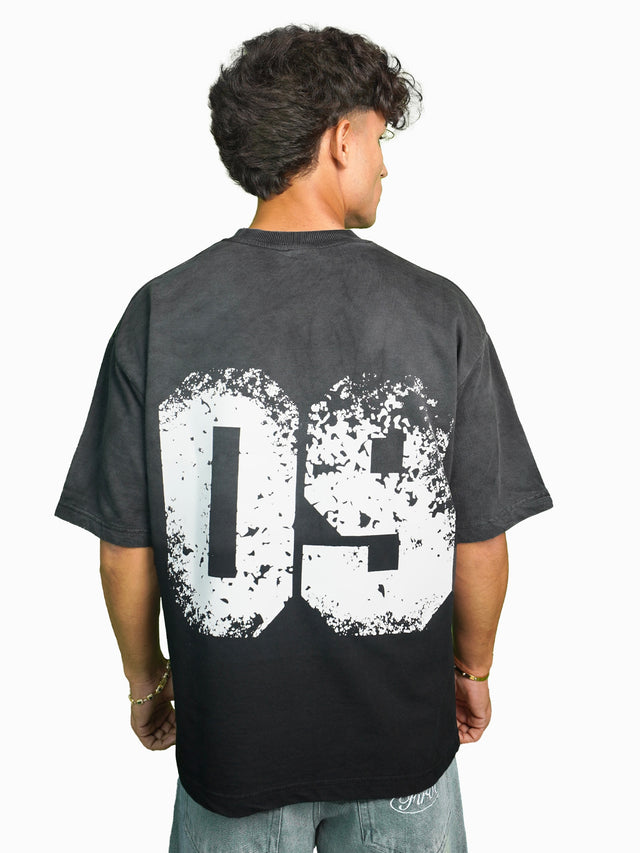 09 BLACK OMBRE WASHED T-SHIRT