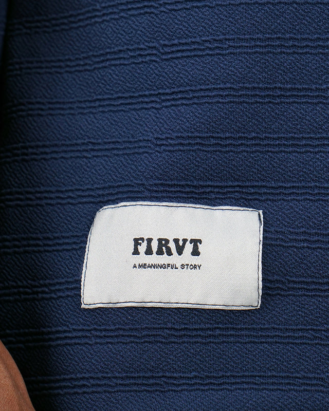 FIRVT PLEATED BLUE TSHIRT
