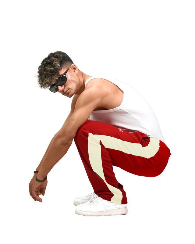 RED SIDE STRIPE SWEATPANTS