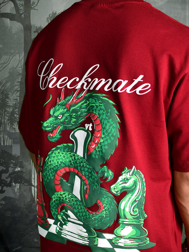 CHECKMATE MAROON T-SHIRT