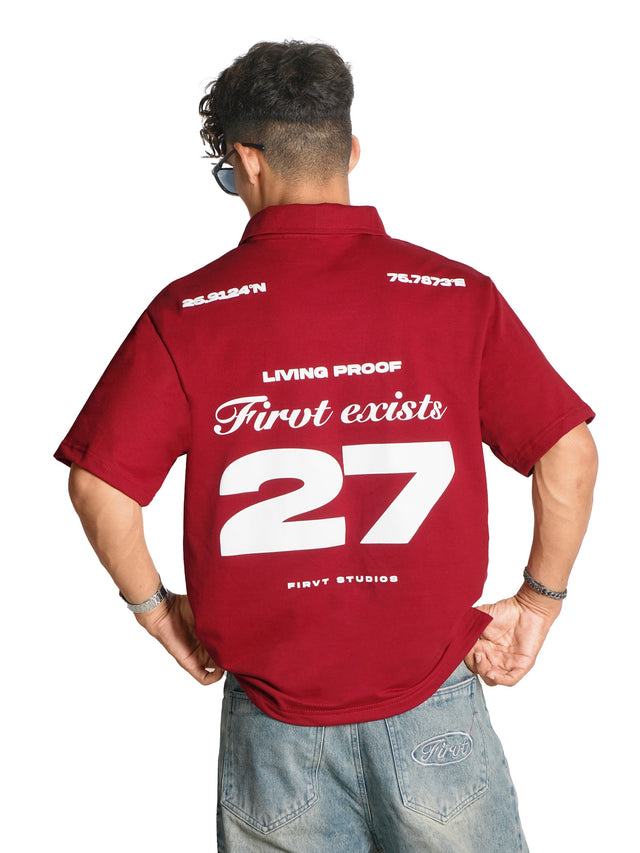 FIRVT EXISTS MAROON POLO