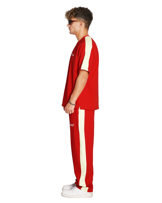 RED SIDE STRIPE SWEATPANTS
