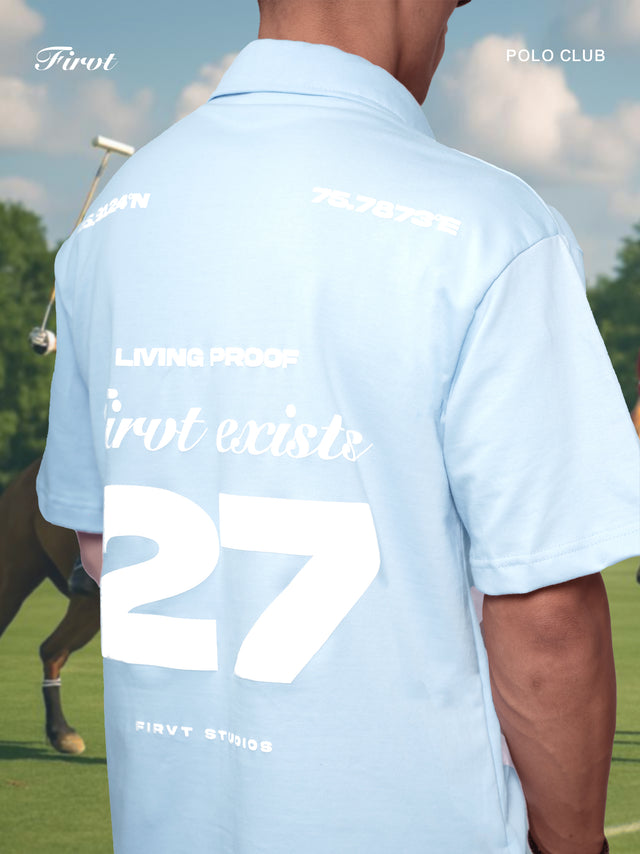 FIRVT EXISTS SKY BLUE POLO