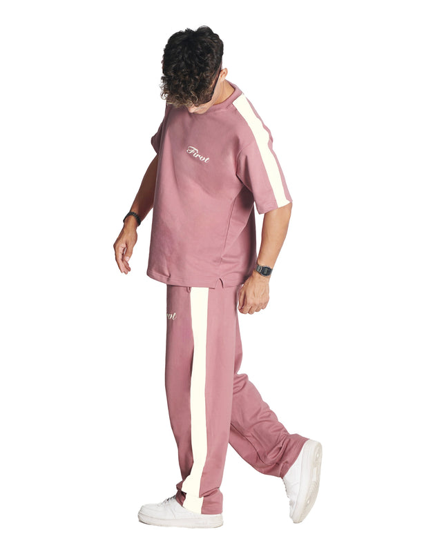 DUSTY PINK SIDE STRIPE CO-ORD SET