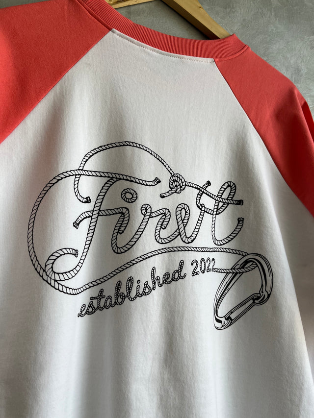FIRVT ROPELOCK PINK RAGLAN T-SHIRT