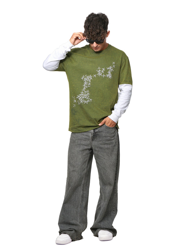 FIRVT FORCE FULL SLEEVE T-SHIRT GREEN