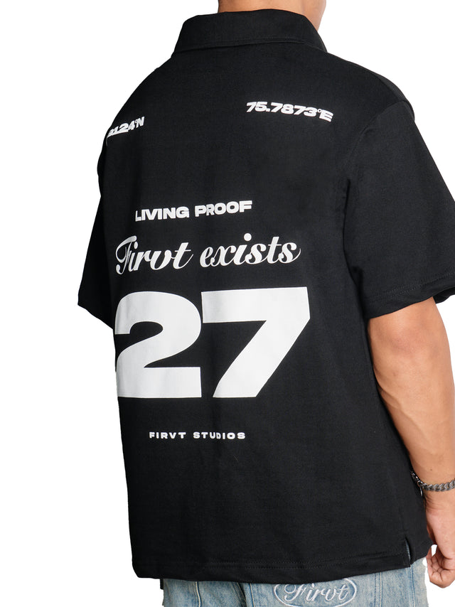 FIRVT EXISTS BLACK POLO