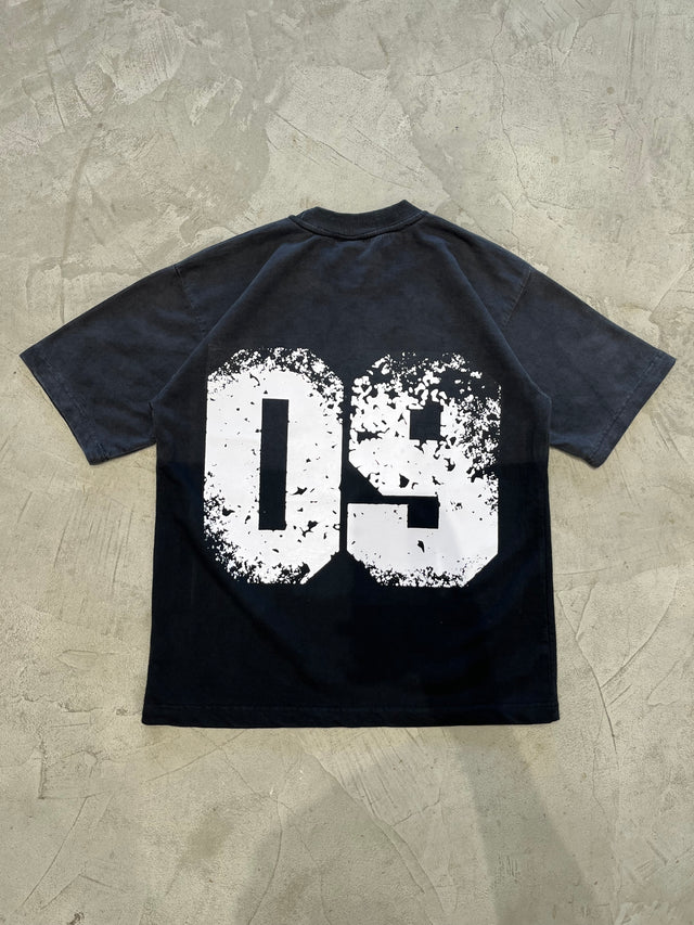 09 BLACK OMBRE WASHED T-SHIRT