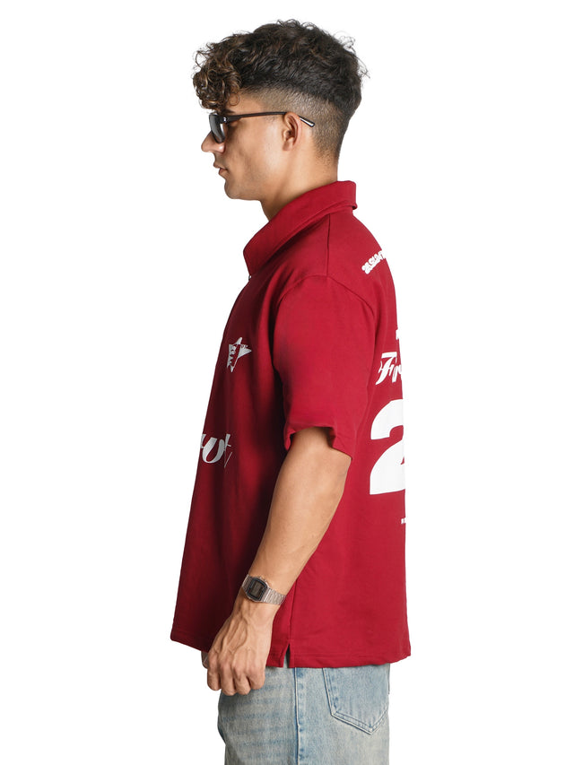 FIRVT EXISTS MAROON POLO