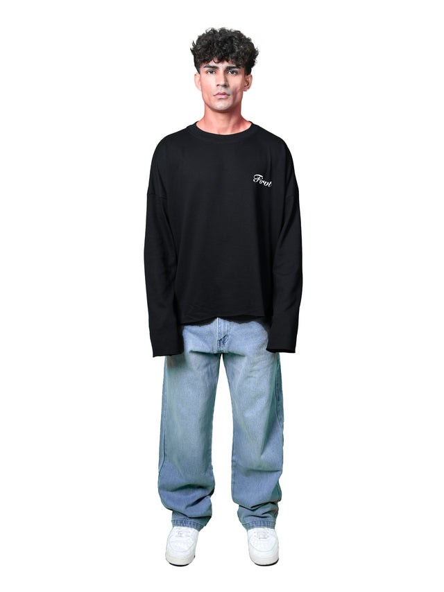 BLACK WAFFLE T-SHIRT