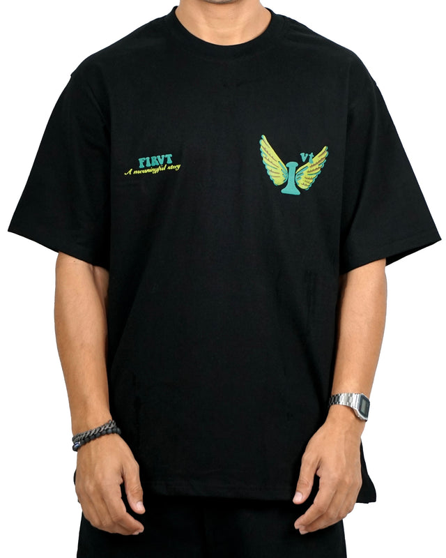 ROSE WINGS BLACK T-SHIRT