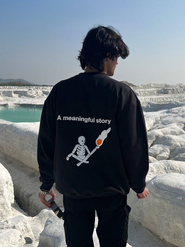A MEANINGFUL STORY BLACK SWEATSHIRT