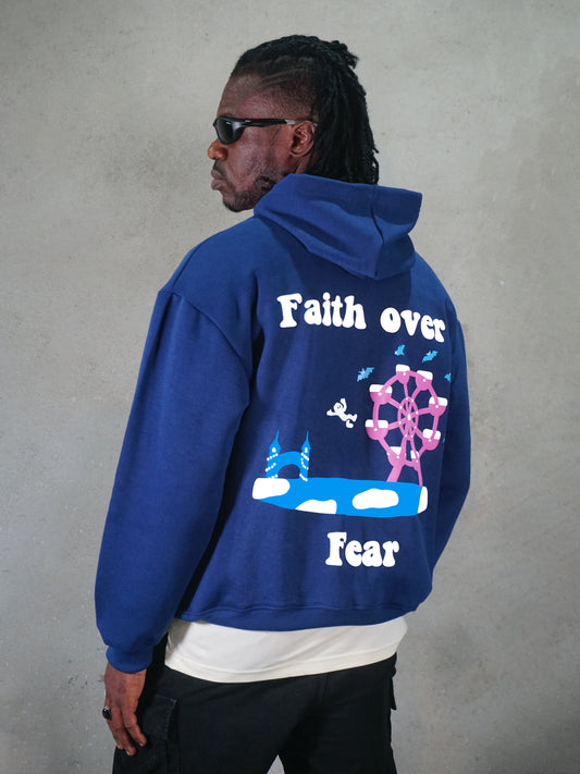 FAITH OVER FEAR BLUE HOODIE [UNISEX]