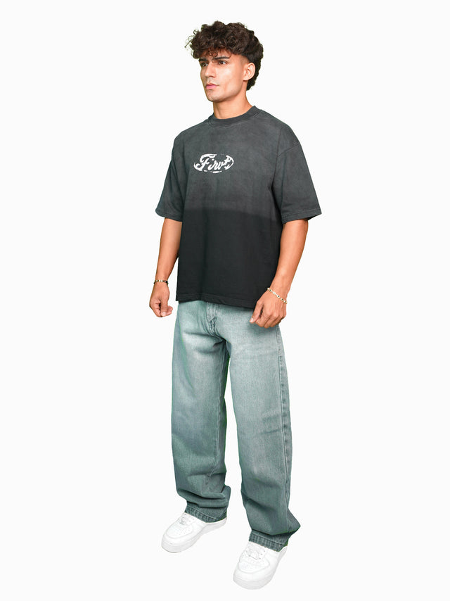 09 BLACK OMBRE WASHED T-SHIRT