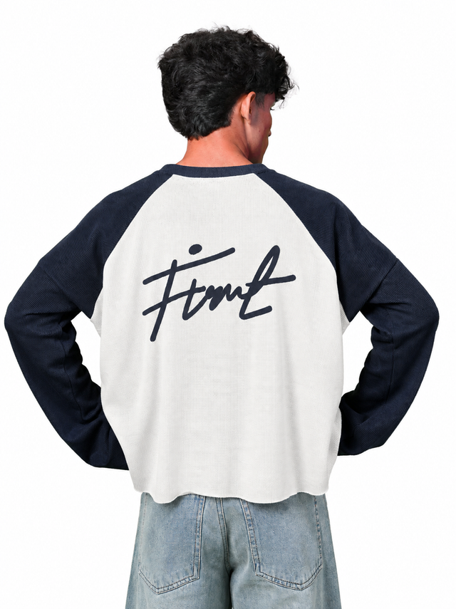 RAGLAN WAFFLE NAVY T-SHIRT