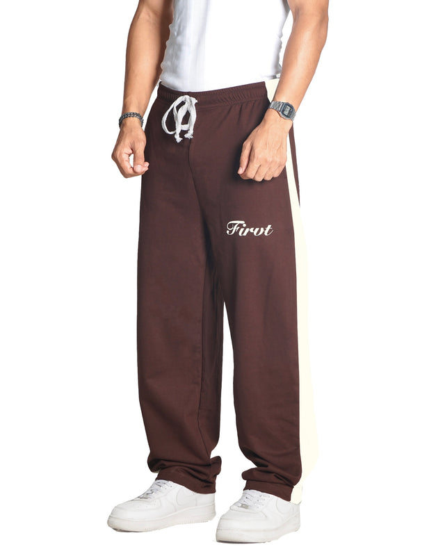 BROWN SIDE STRIPE SWEATPANTS