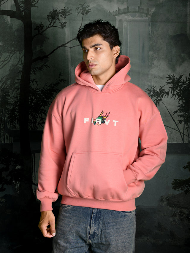 DRAGON HOODIE DUSTY PINK