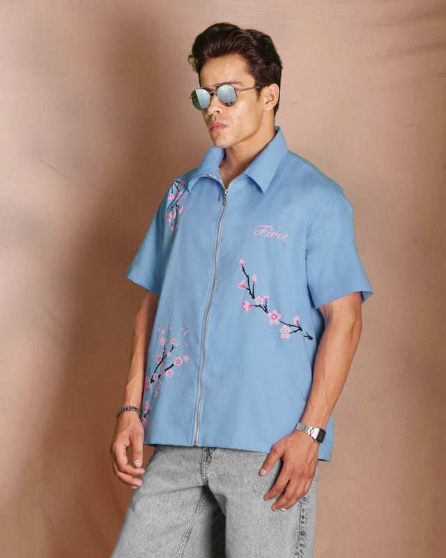 FIRST BLOSSOM DUSTY BLUE SHIRT