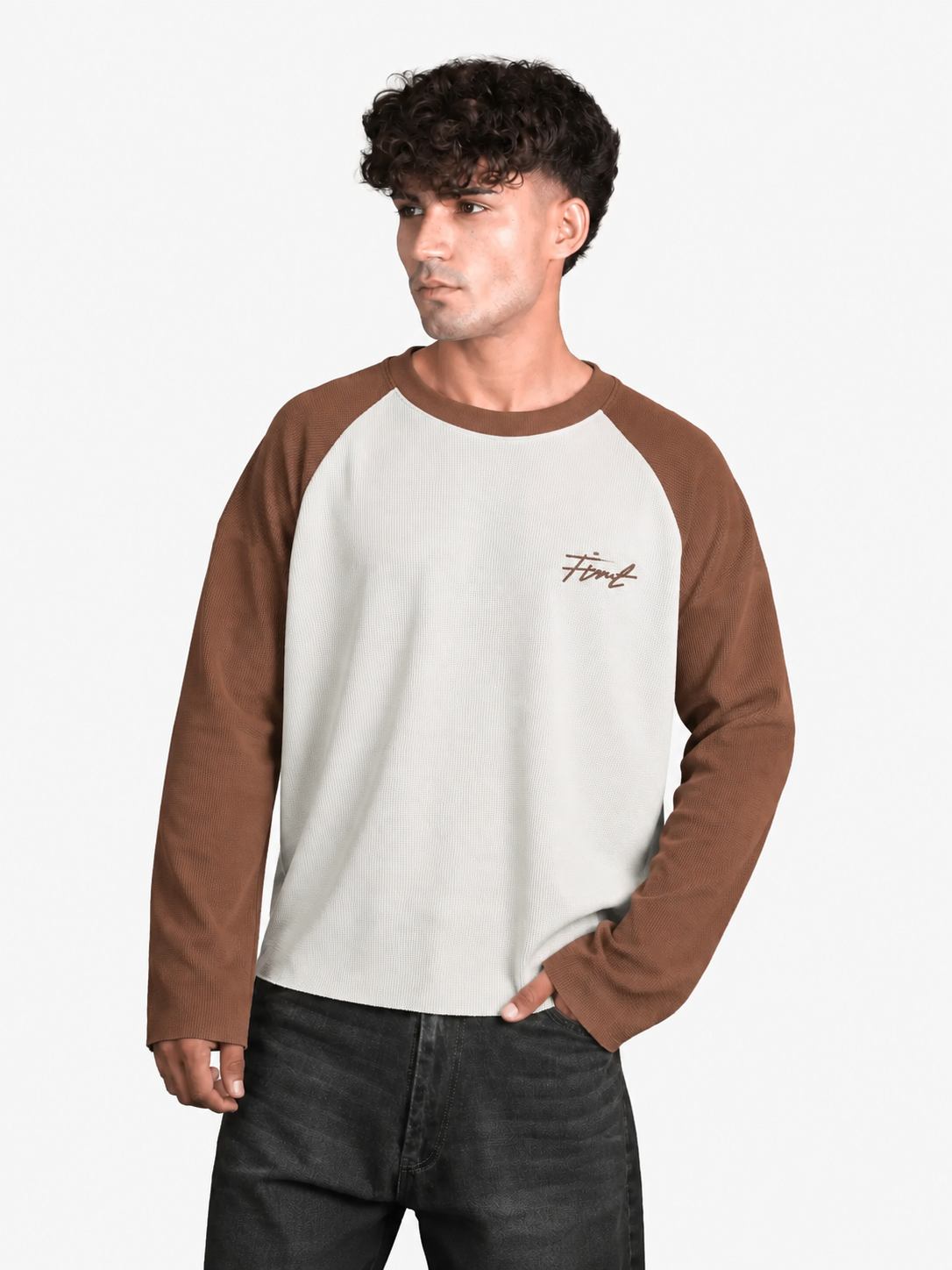 RAGLAN WAFFLE BROWN T-SHIRT – FIRVT