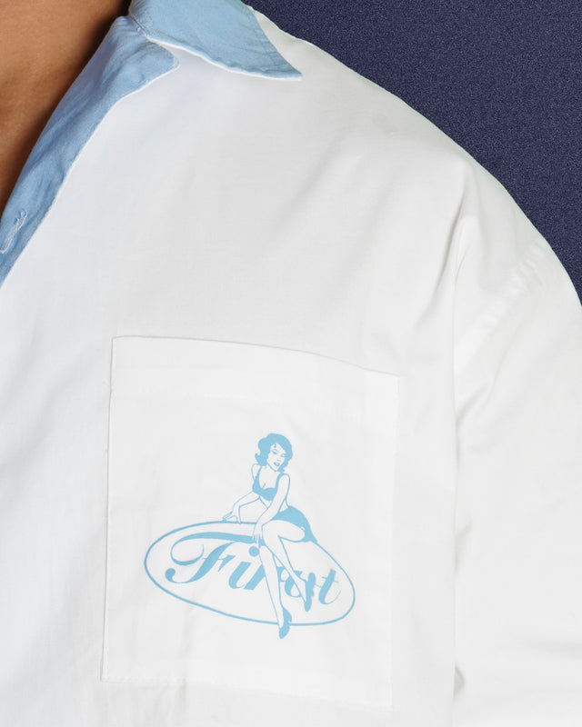 MISSCHIEF WHITE BOWLING SHIRT