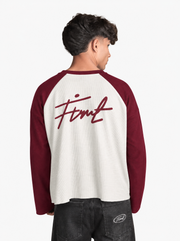 RAGLAN WAFFLE MAROON T-SHIRT