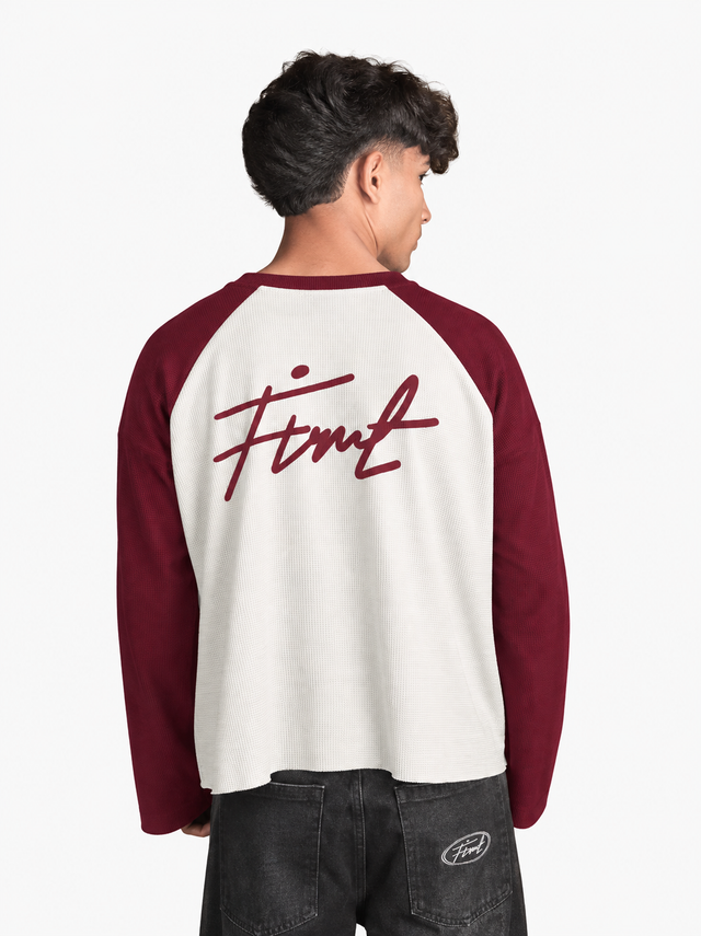 RAGLAN WAFFLE MAROON T-SHIRT