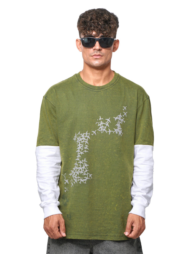 FIRVT FORCE FULL SLEEVE T-SHIRT GREEN