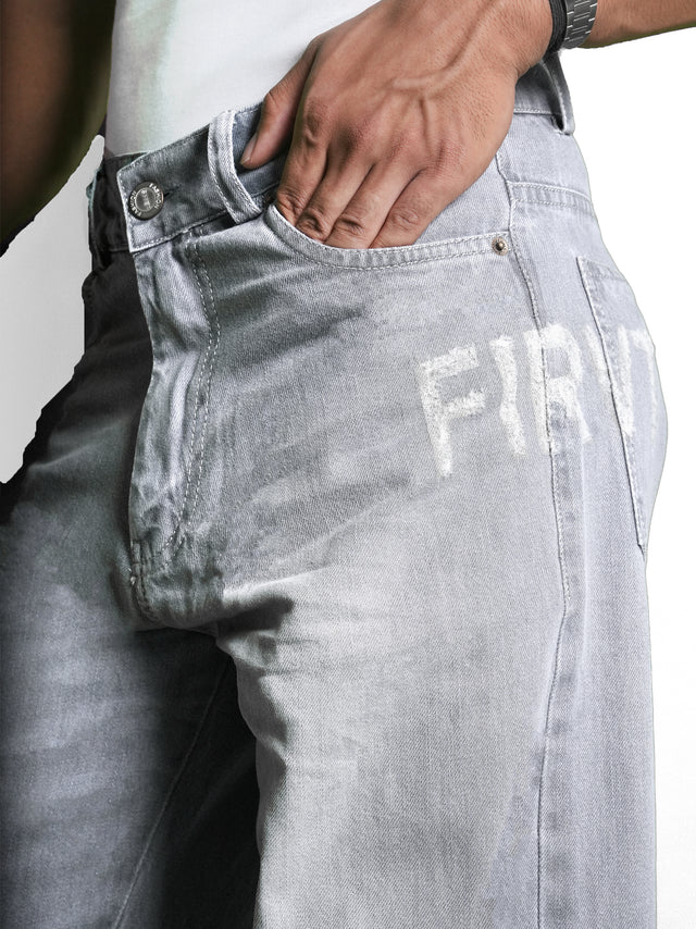 DISTRESSED GREY DENIM