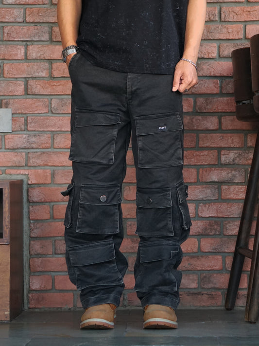 DENIM CARGO JEANS