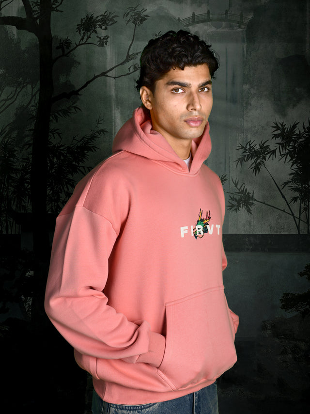 DRAGON HOODIE DUSTY PINK