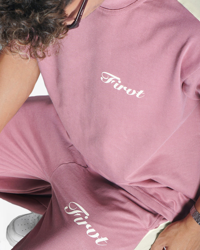 DUSTY PINK SIDE STRIPE T-SHIRT