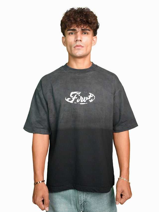 09 BLACK OMBRE WASHED T-SHIRT