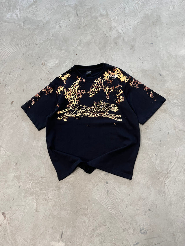 PANTHER PRINT BLACK T-SHIRT