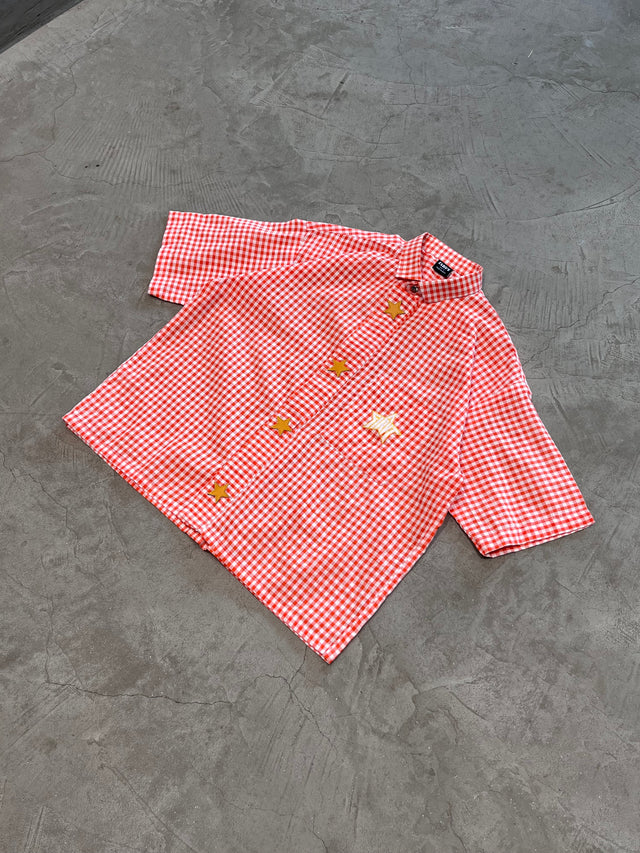 Orange Gingham Star Shirt