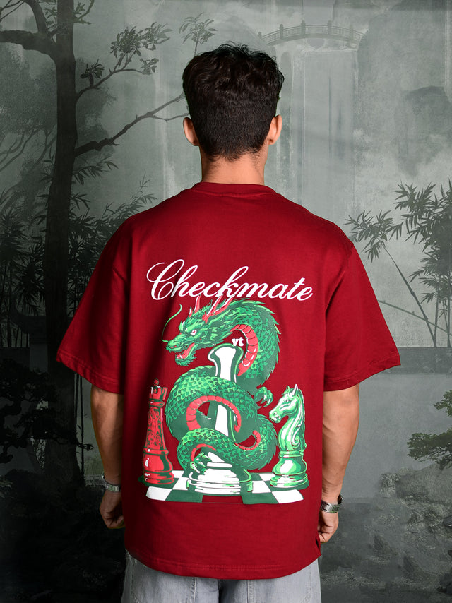CHECKMATE MAROON T-SHIRT