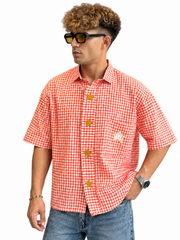 Orange Gingham Star Shirt