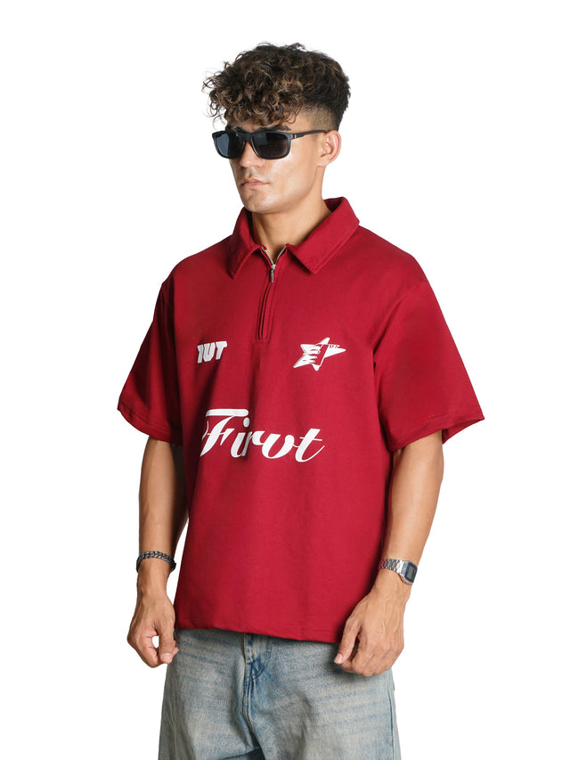 FIRVT EXISTS MAROON POLO
