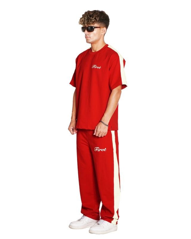 RED SIDE STRIPE CO-ORD SET