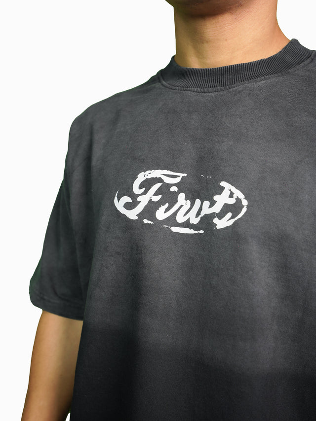 09 BLACK OMBRE WASHED T-SHIRT