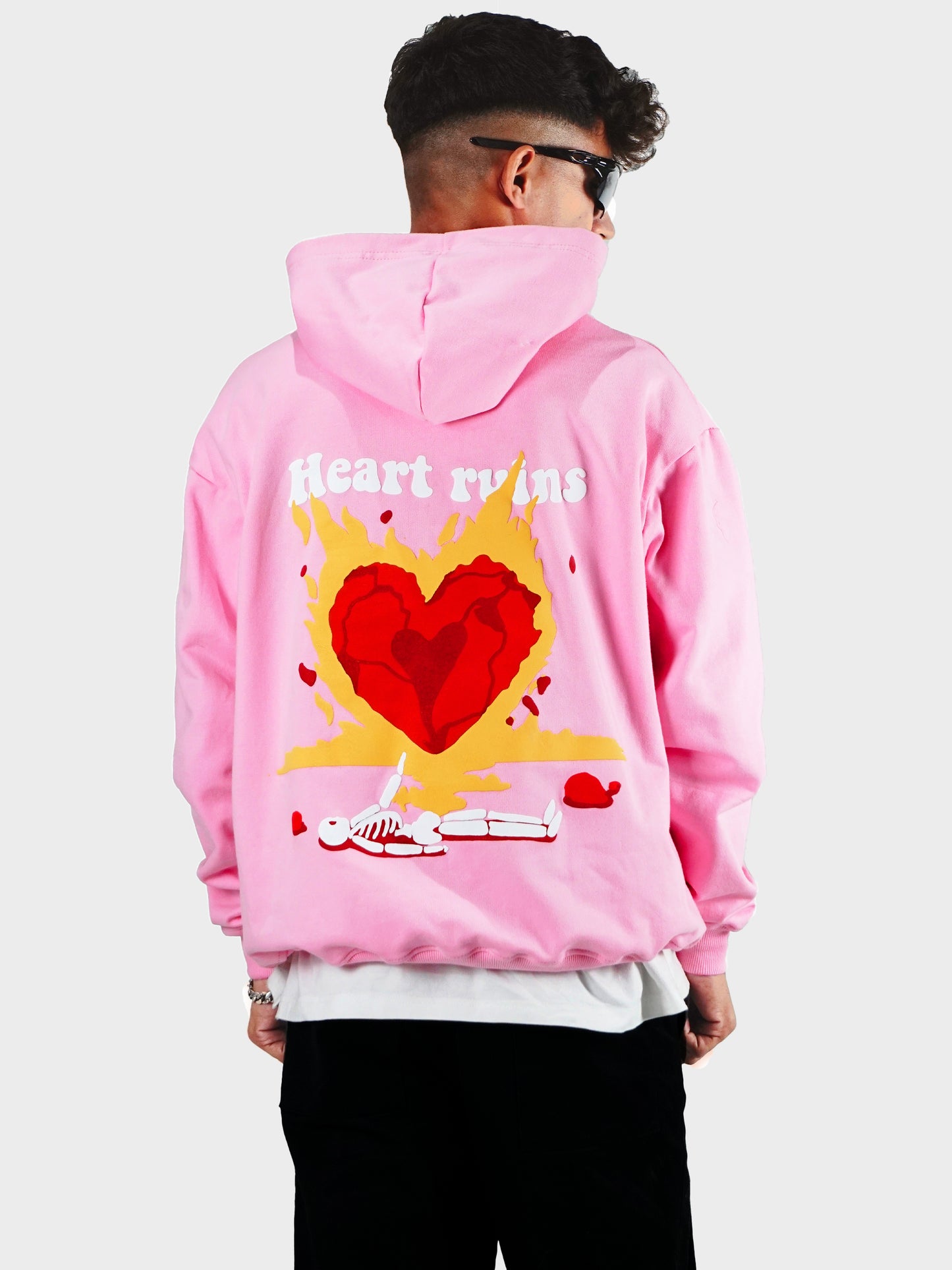 HEART RUINS PINK HOODIE