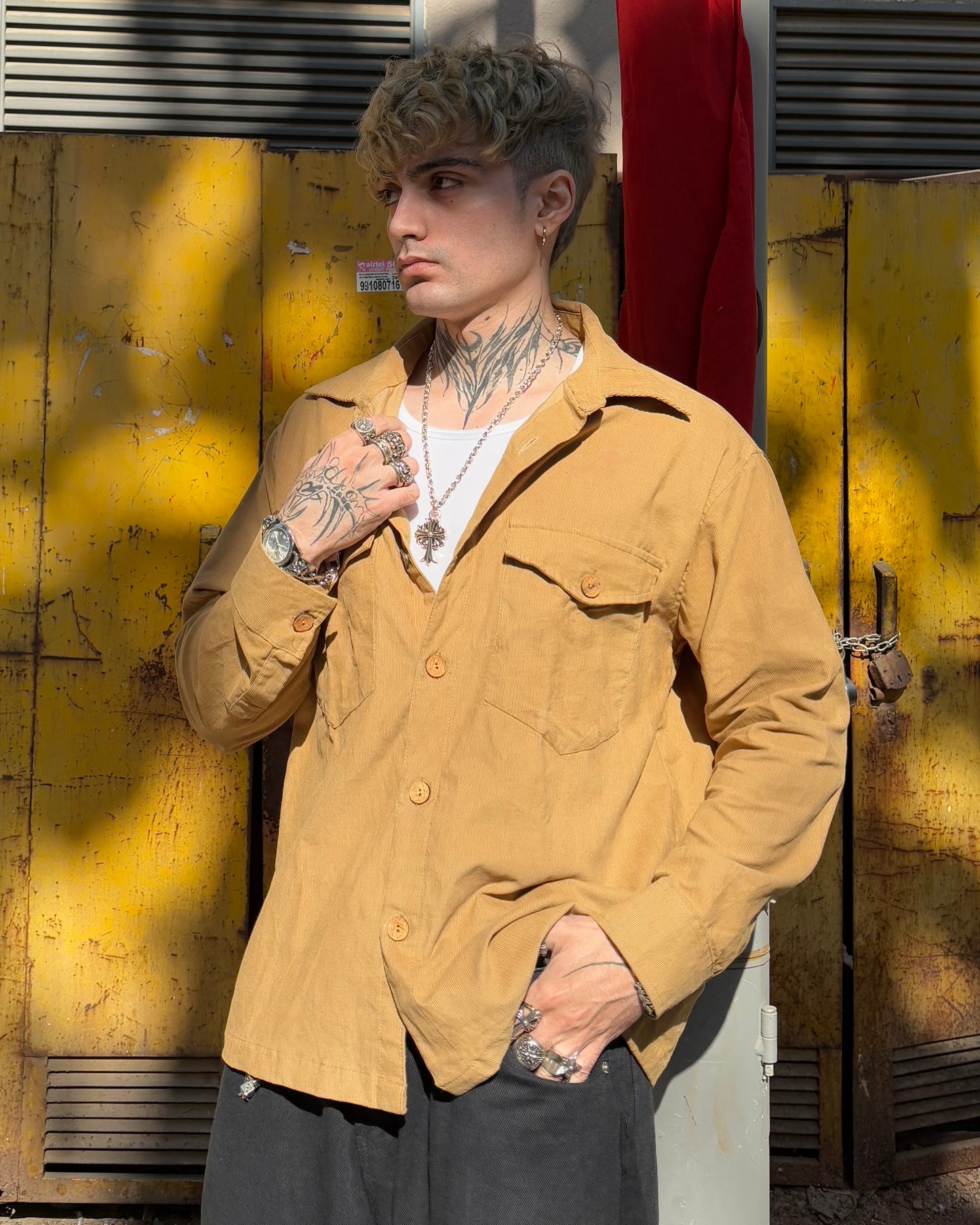 CORDUROY SHIRT MUSTARD