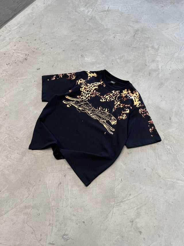 PANTHER PRINT BLACK T-SHIRT