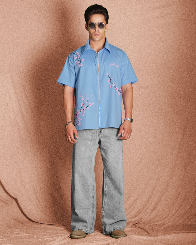 FIRST BLOSSOM DUSTY BLUE SHIRT