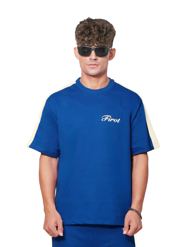 ROYAL BLUE SIDE STRIPE T-SHIRT