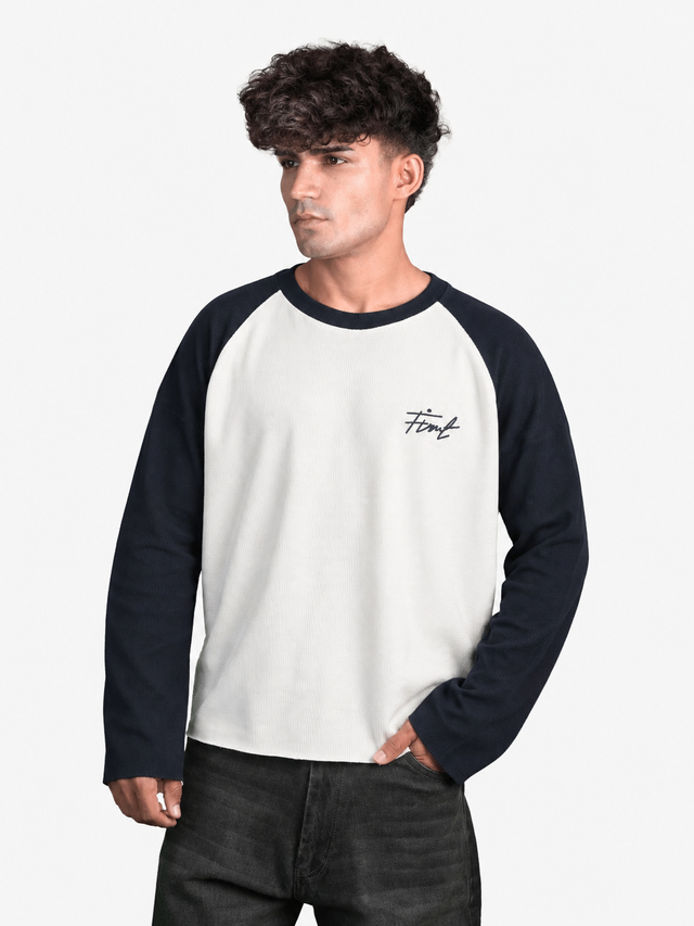 RAGLAN WAFFLE NAVY T-SHIRT