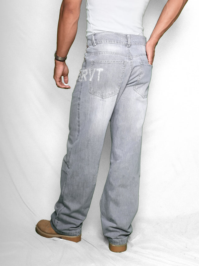 DISTRESSED GREY DENIM